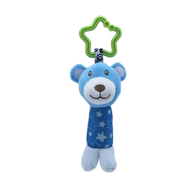 Stroller or crib hanging toy, soft cow rattle designed to captivate and entertain babies