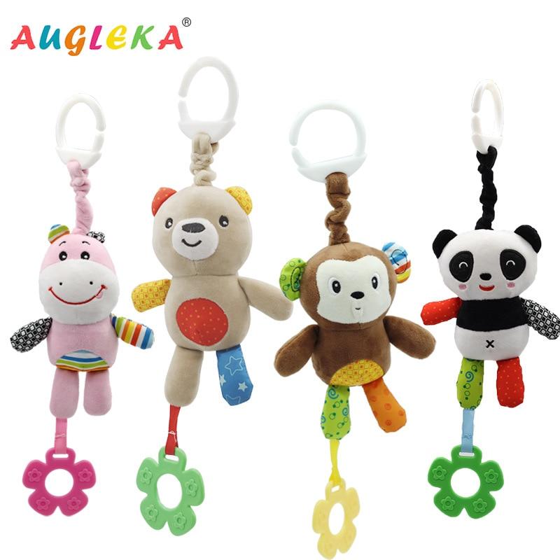 Stroller hanging rattle toy, cute fox design with chimes and teething elements for infants