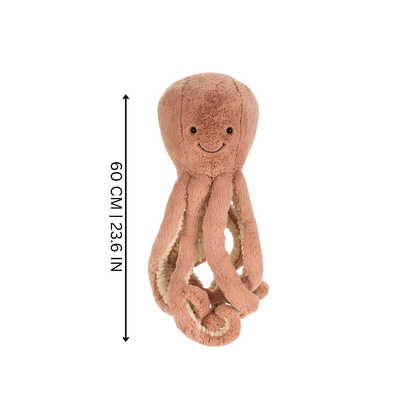 Hypoallergenic baby octopus plush toy, infant soother made with bamboo charcoal