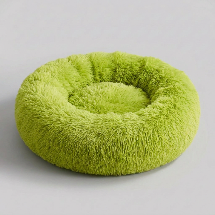 Premium calming pet bed, machine washable. Ultra-soft faux fur dog bed provides anxiety relief & deep sleep for dogs.