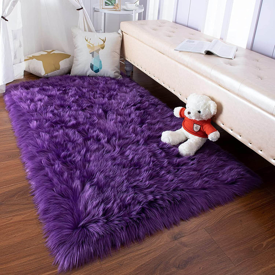Statement area rug: Plush shag faux fur runner with unique wave pattern. Washable, soft, and perfect for home decor.