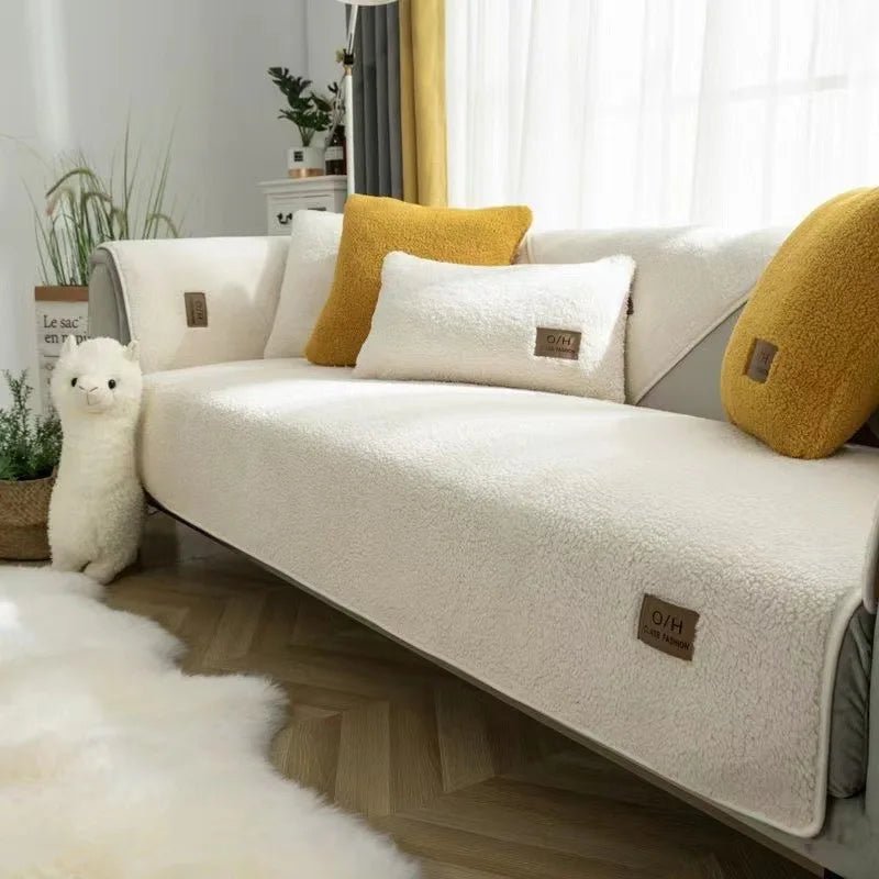 Cozy plush couch throw and sofa cover for comfortable living room protection & style.
