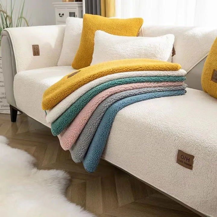 Durable plush sofa cover and furniture protector, ideal for pet-friendly homes.