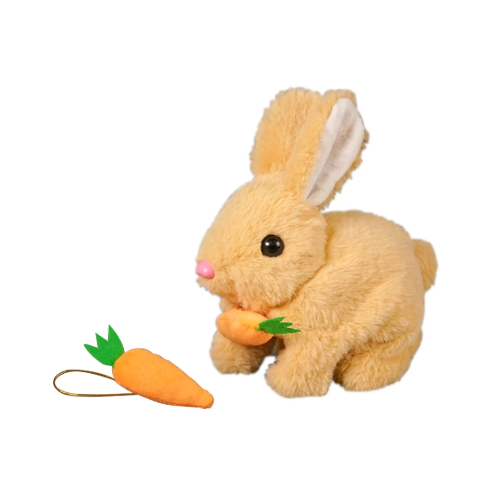 Bouncy white rabbit stuffed animal, glowing and interactive, perfect as a children's educational gift