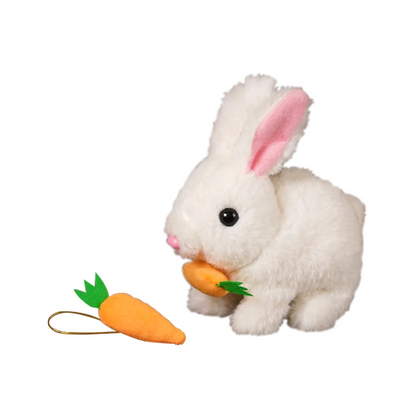 Children's interactive rabbit plush toy, white, glowing, and bouncy, a great educational holiday gift
