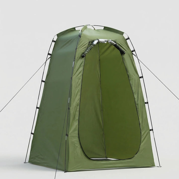 Freestanding pop-up shower tent & changing room for outdoor use. Portable privacy shelter, perfect for camping & beach.