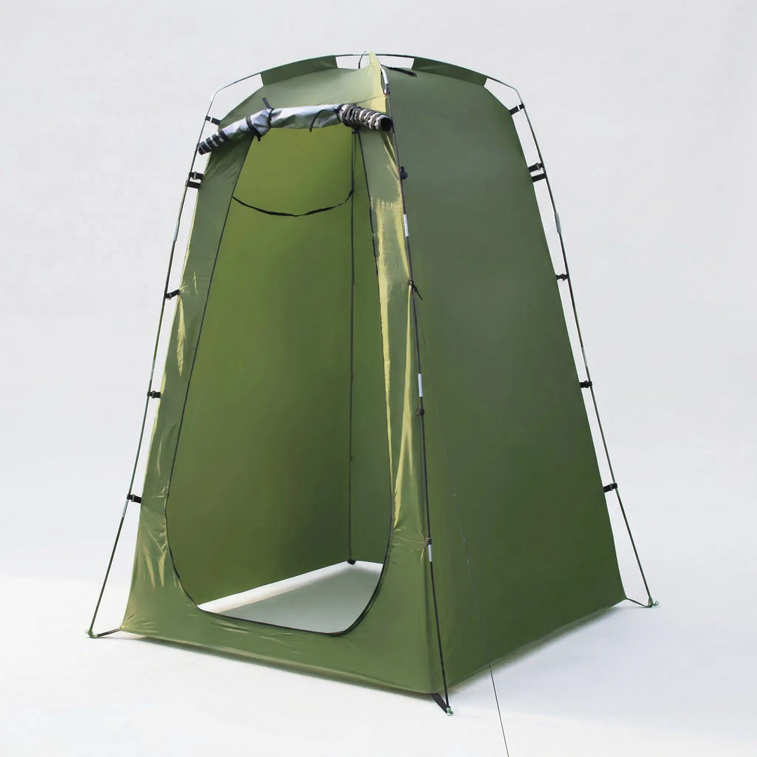 Outdoor pop-up changing tent, perfect for privacy while showering or dressing. Portable & freestanding camping shelter.