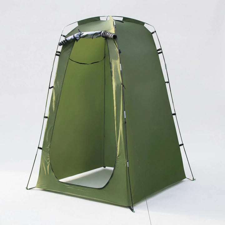Outdoor pop-up changing tent, perfect for privacy while showering or dressing. Portable & freestanding camping shelter.