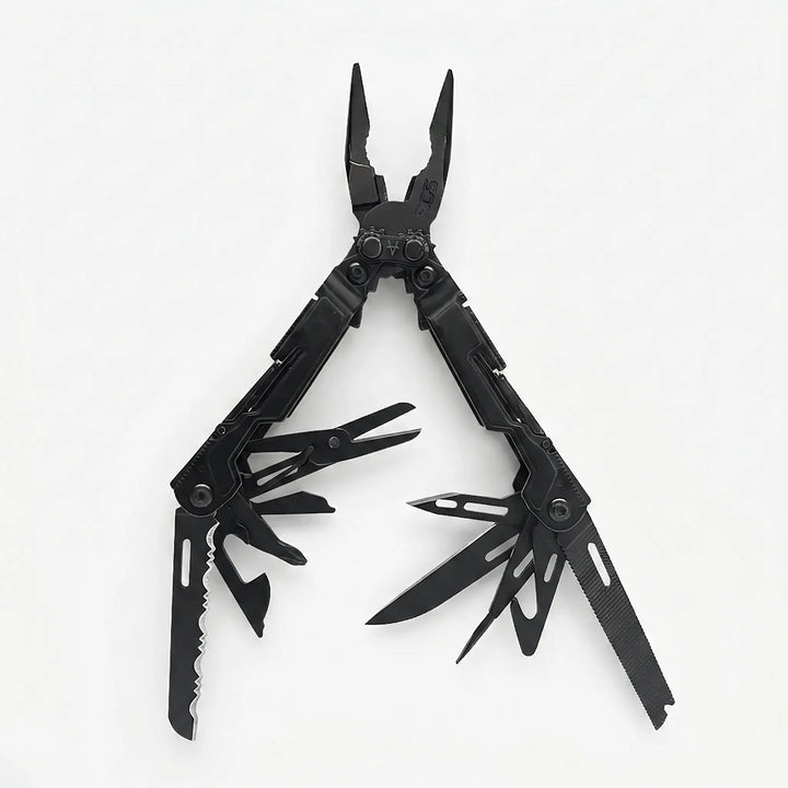 Durable outdoor multi-tool featuring 18 functions, including strong pliers. Perfect utility for camping and EDC.