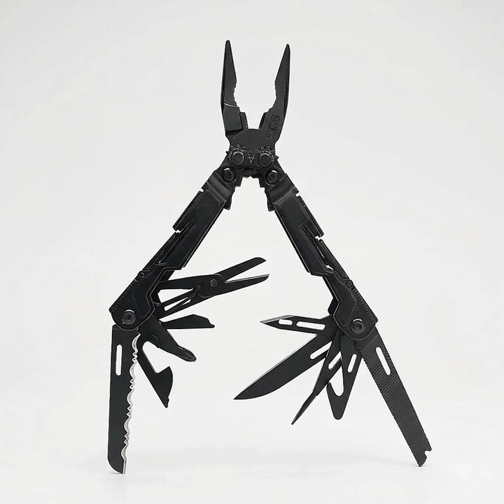 Robust 18-function portable multi-tool with pliers for outdoor gear, survival, camping, and everyday utility.