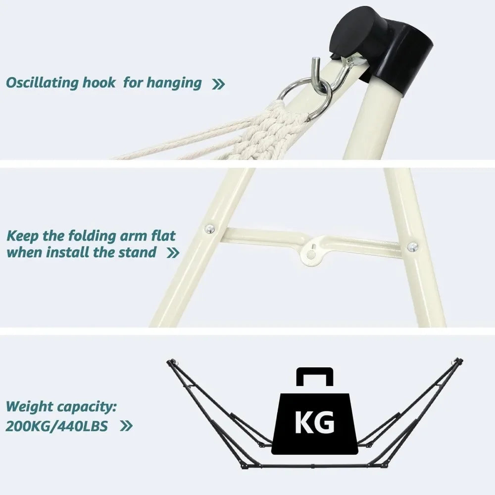 Unisex portable hammock and swing chair for ultimate relaxation, ideal for indoor or outdoor use.