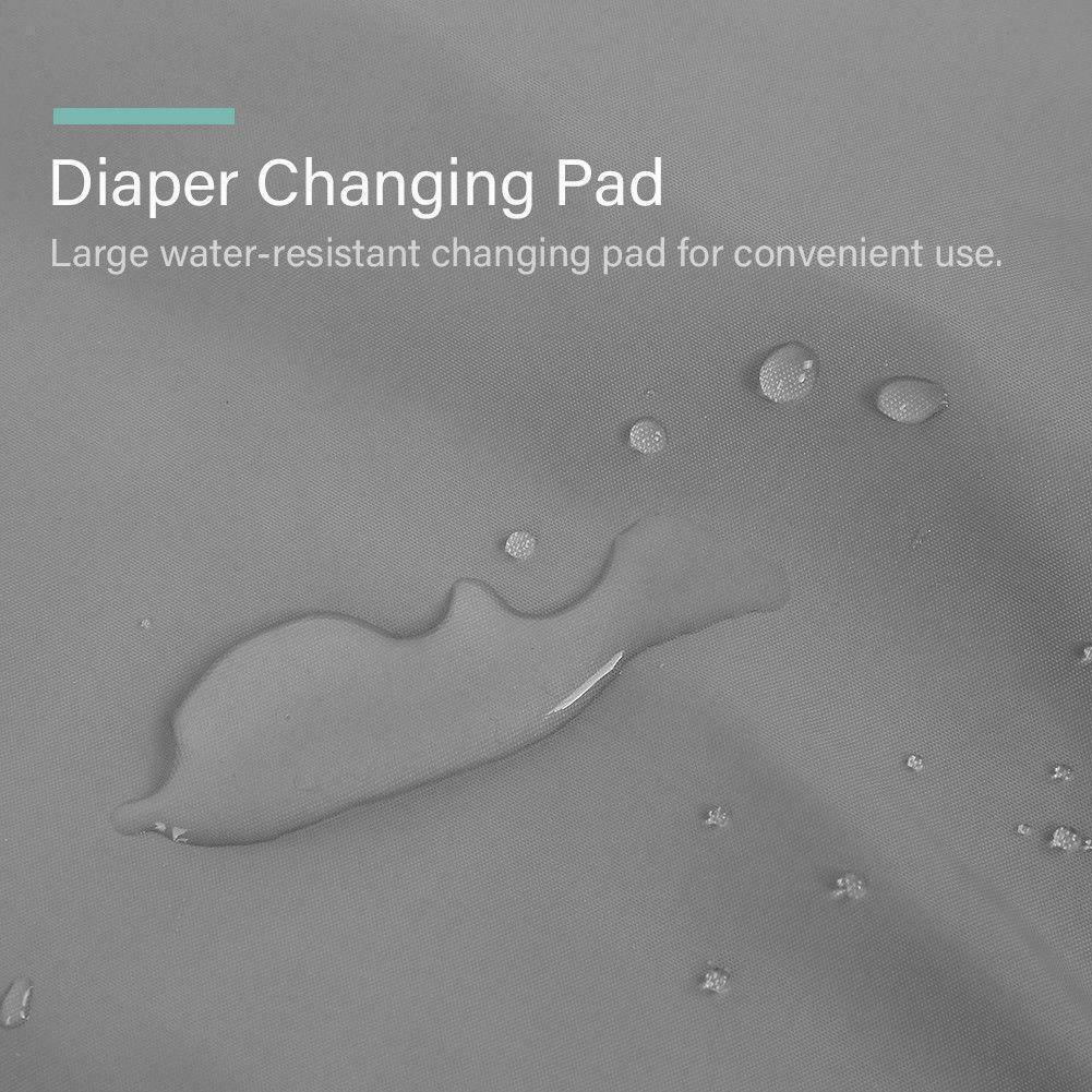Close-up of the waterproof surface of the portable 3-in-1 changing pad, easy to clean.