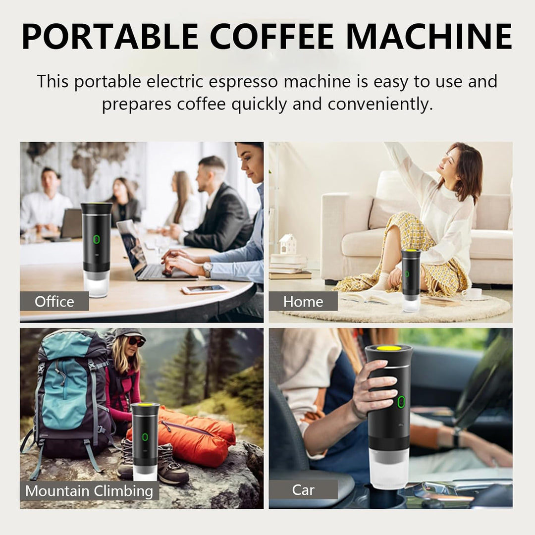 Enjoy fresh, hot espresso anywhere with this portable rechargeable 3-in-1 coffee maker for capsules & ground.