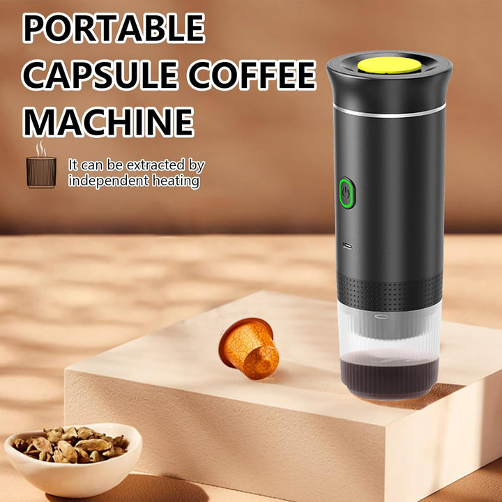 Raverno portable 3-in-1 espresso maker. Rechargeable battery, compact design for travel, office, or camping coffee.