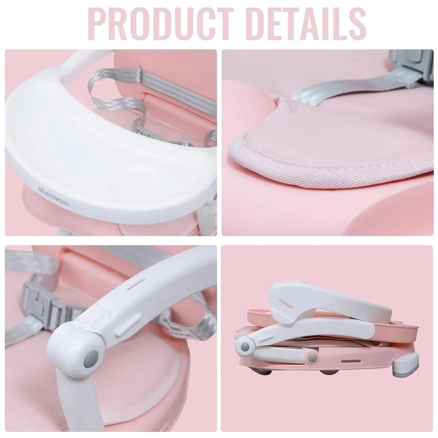 Versatile baby essential: 3-in-1 booster seat with tray, ideal for home or on-the-go feeding