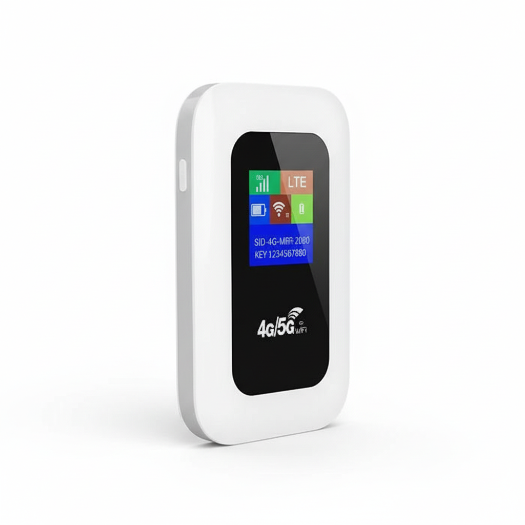 Portable 5G Wi-Fi router for high-speed internet on the go. Secure mobile hotspot for travel & remote work.