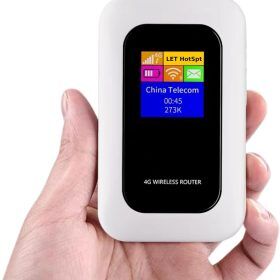 Portable 5G router for travel, remote work, & home backup, ensuring secure high-speed internet access.