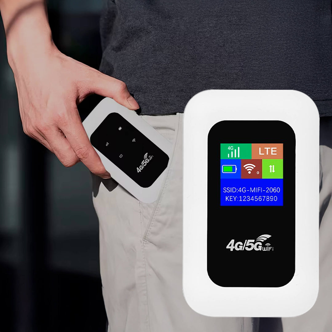 Connectivity on the go: Portable 5G Wi-Fi router for secure, high-speed internet during travel & home use.