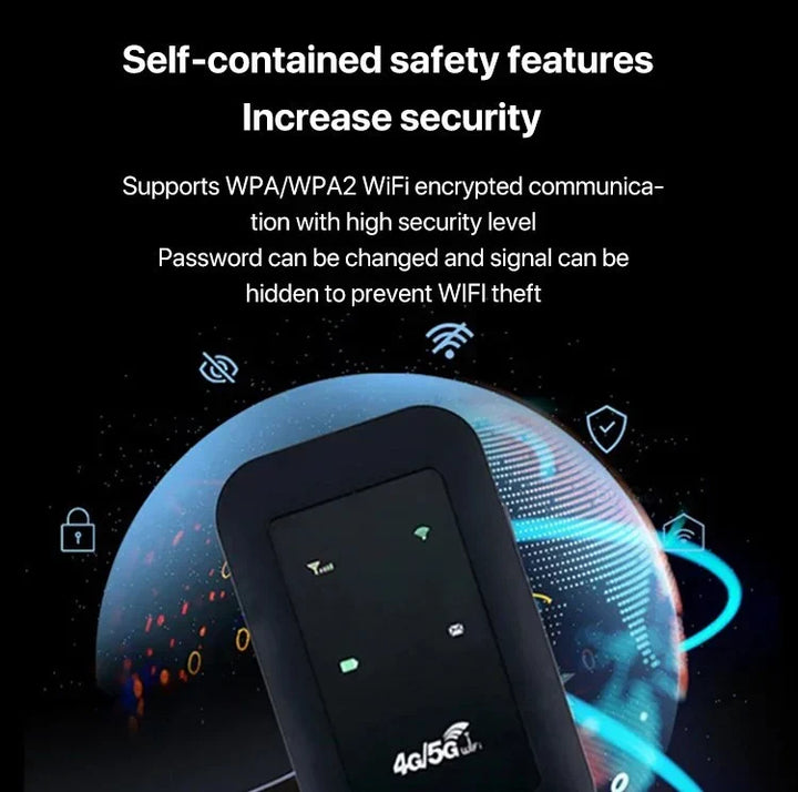 Compact 5G WiFi travel router, ideal portable hotspot for on-the-go internet access.