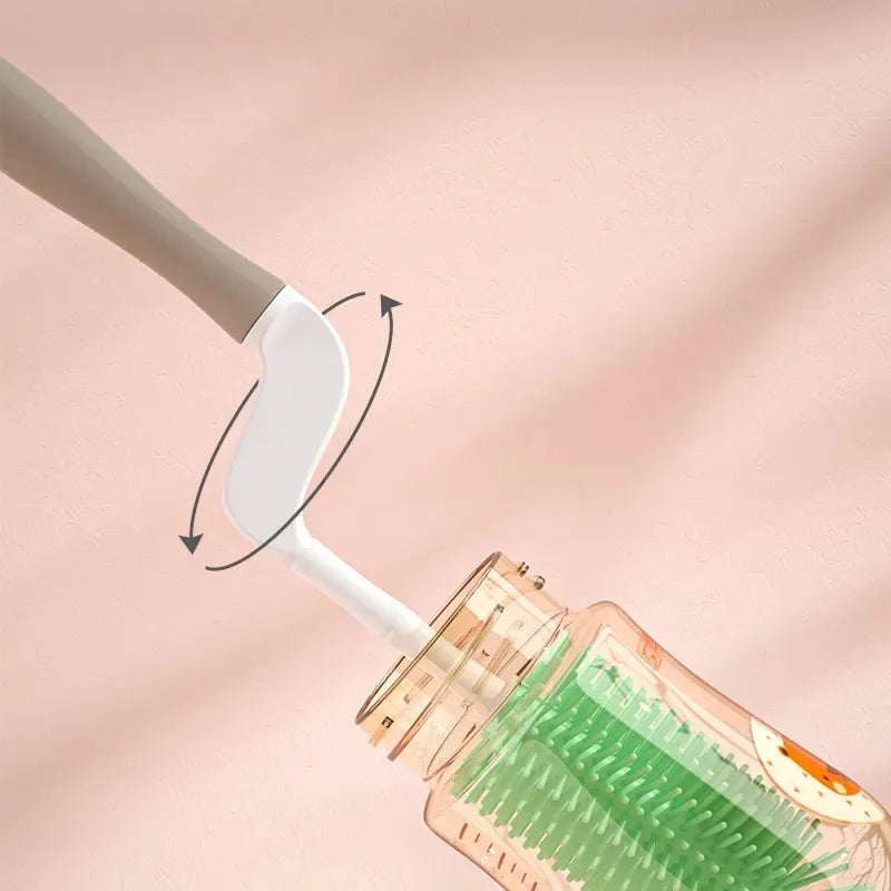 Complete baby hygiene solution: 6-in-1 bottle cleaning set with various brushes for bottles and nipples.