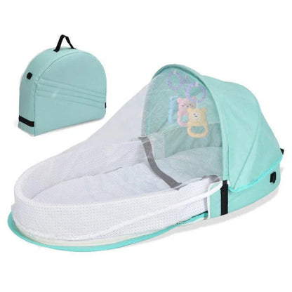 Outdoor baby bed with mosquito net, compact and easy to transport for trips