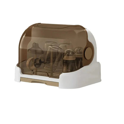 Hygienic baby bottle dryer and organizer, a compact dustproof solution for convenient feeding storage.