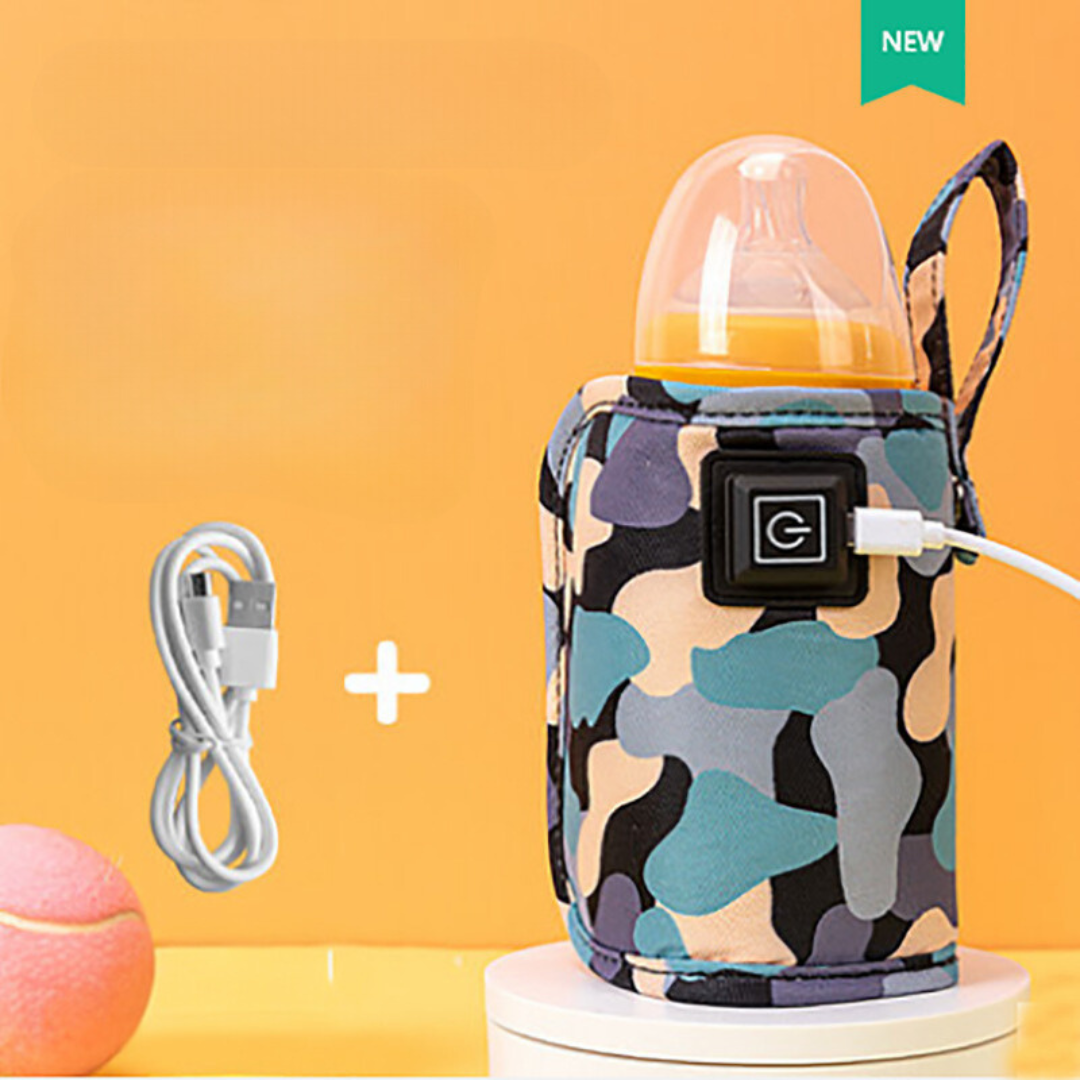 Milk warmer for baby bottles, USB powered, for hassle-free feeding on-the-go.