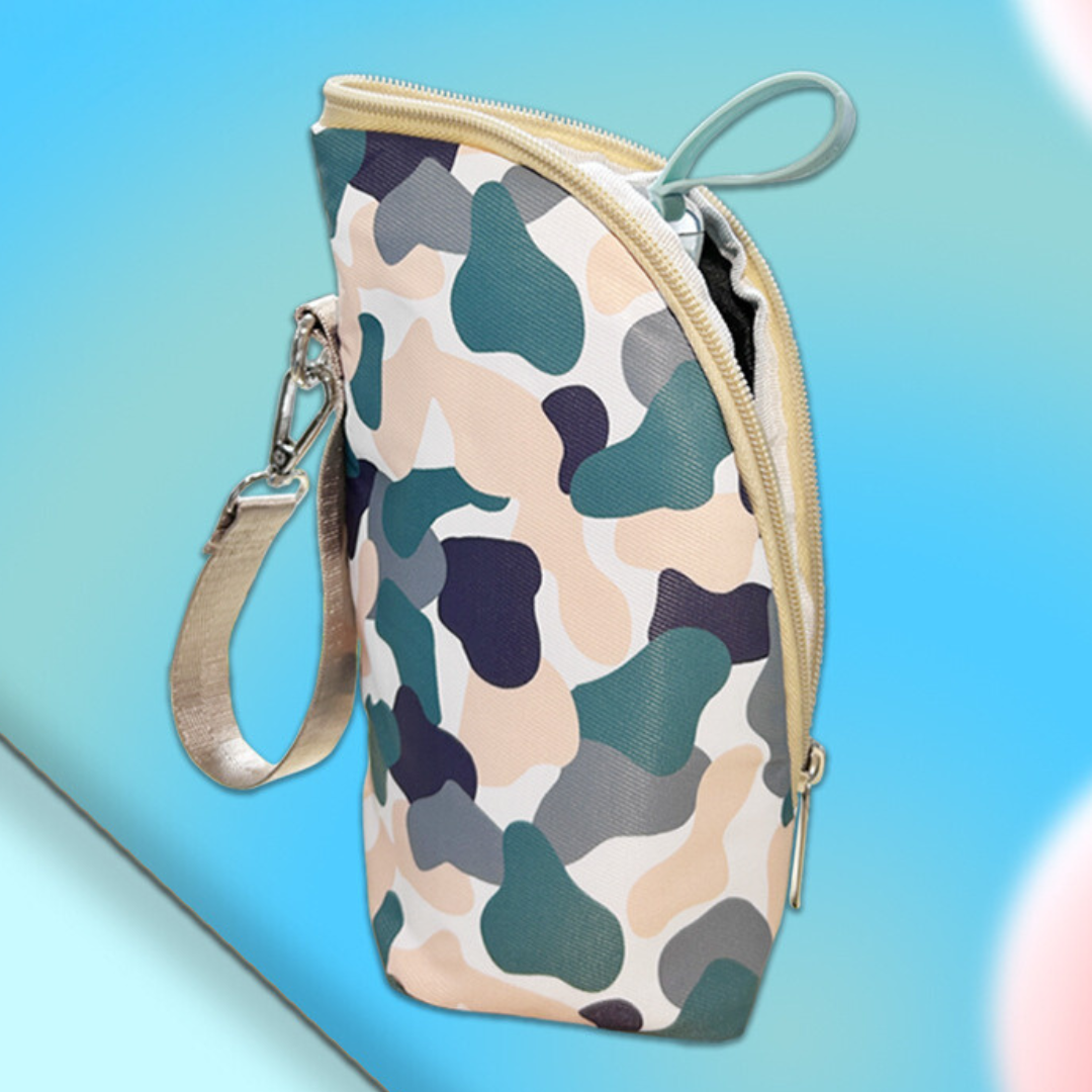 On-the-go feeding solution: portable baby bottle warmer, keeping milk warm for infants.