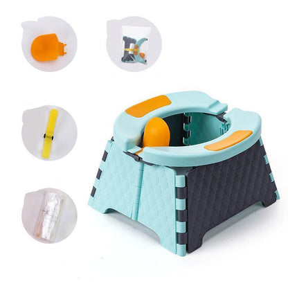 Portable potty with a disposable liner, emphasizing hygiene for travel and home use