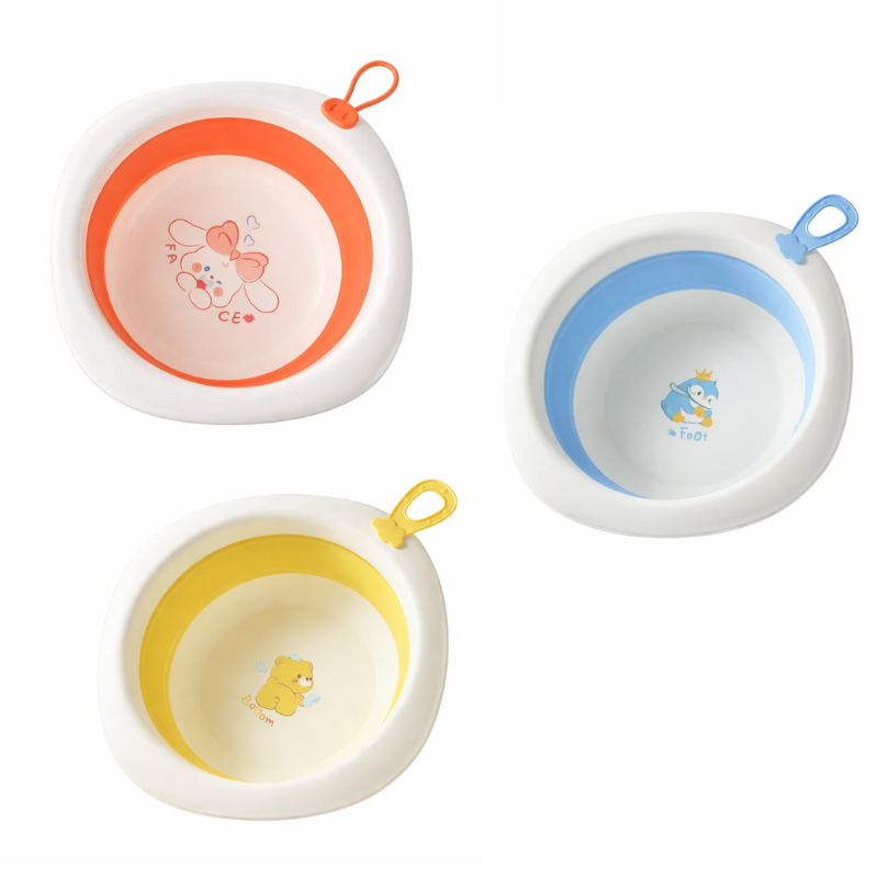 Multipurpose foldable baby basin for travel, perfect for infant baths, laundry, and nursery use.