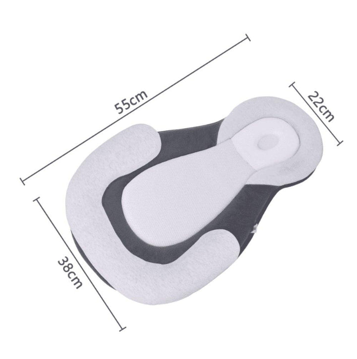 Newborn anti-roll sleep positioner with soft fabric for secure baby safety in bed