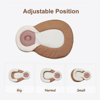 Infant sleep positioner with supportive bumpers ensures newborn safety and comfort