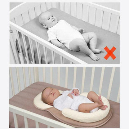 Safe sleep solution: portable baby positioner with anti-roll support for infants
