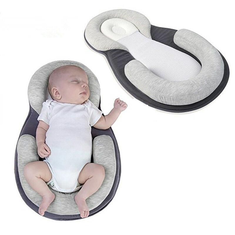 Soft infant sleep positioner & anti-roll bed, perfect for newborn travel safety