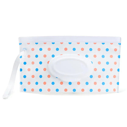 Portable baby wet wipe holder with durable snap strap, great for strollers & bags