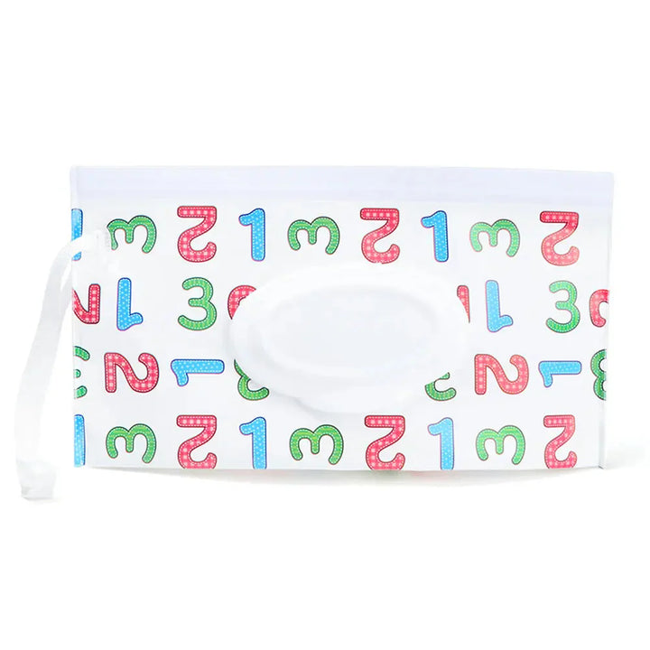 Travel-friendly baby wipe container with easy-to-use flip top & snap strap