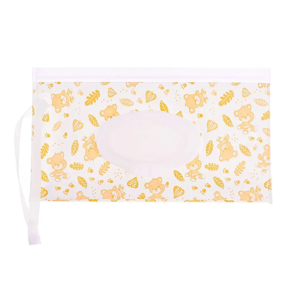 Portable wet wipe holder for baby accessories, easy access with flip top & strap