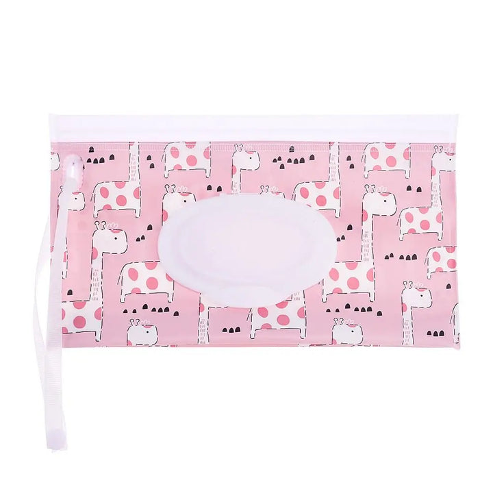 Cute design portable baby wipe holder, ensures fresh wipes with snap strap