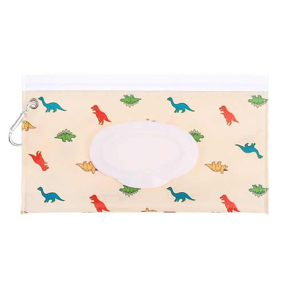 Reusable portable wet wipe holder with snap strap, ideal for baby's daily use