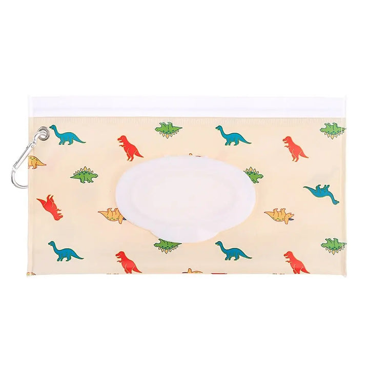 Reusable portable wet wipe holder with snap strap, ideal for baby's daily use