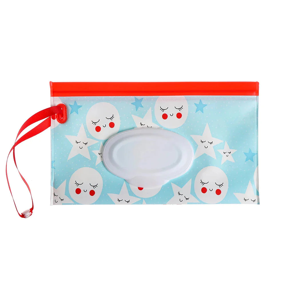 Essential baby accessory: portable wet wipe holder with secure flip top & clip