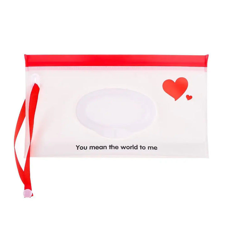 Compact travel baby wipe dispenser with flip top & secure snap strap