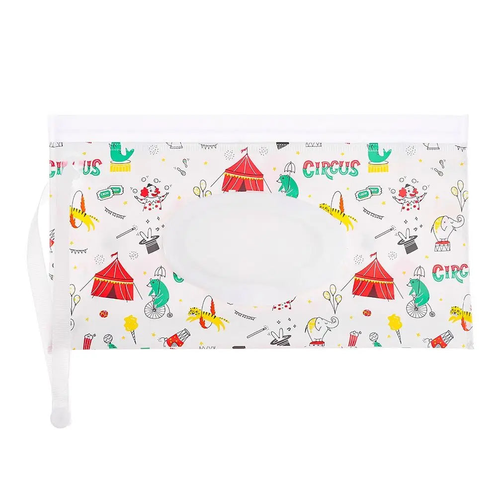 Diaper bag essential: portable baby wipe holder with easy-open flip top & strap