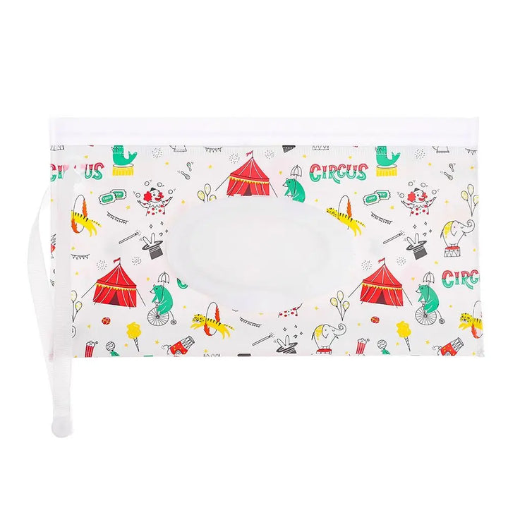 Diaper bag essential: portable baby wipe holder with easy-open flip top & strap
