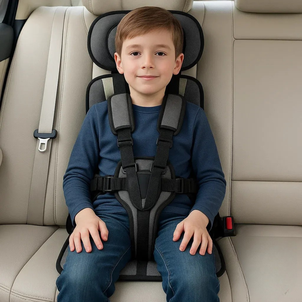Portable car seat harness for child travel, ensuring safety & convenience on-the-go.