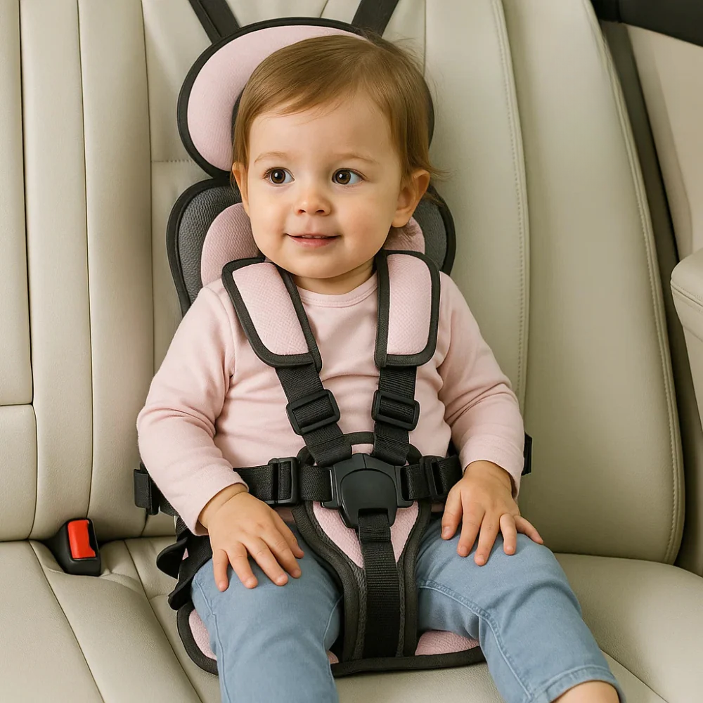 Lightweight portable car seat harness for infant & toddler travel safety, a smart car restraint.