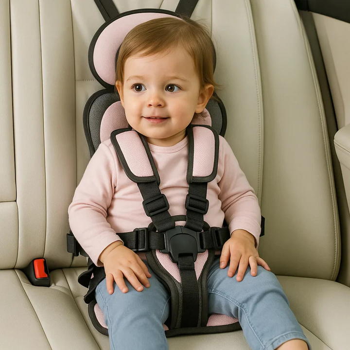 Lightweight portable car seat harness for infant & toddler travel safety, a smart car restraint.