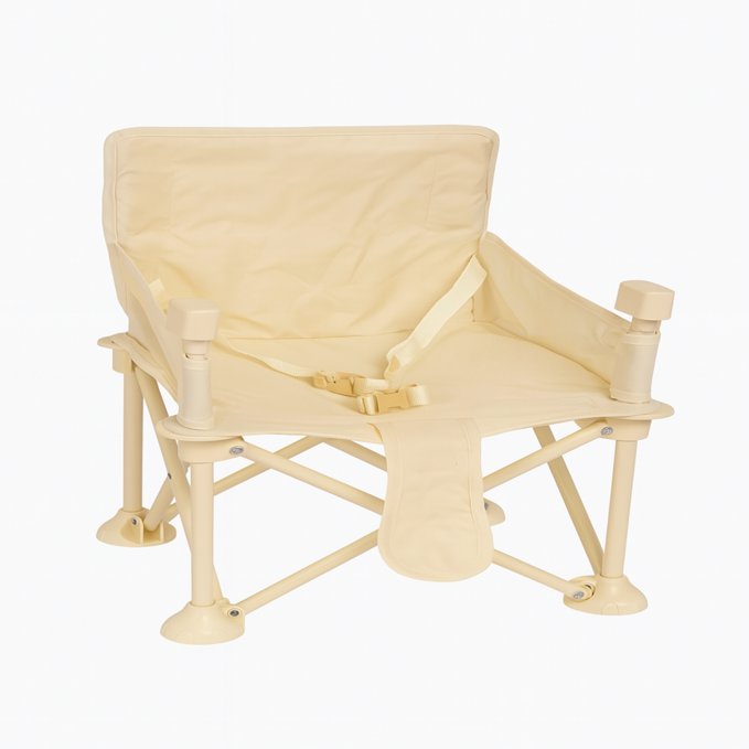 Travel-friendly children's outdoor chair, complete with a convenient dining tray.