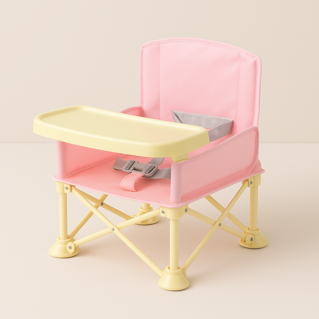 Secure and portable children's camping chair with dining tray for young adventurers.