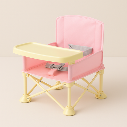 Secure and portable children's camping chair with dining tray for young adventurers.